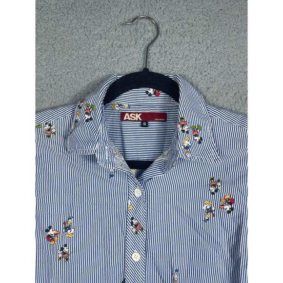 Ask Enquired Womens Disney Print Striped Long Sleeve Button Up Shirt Size S - Picture 6 of 11